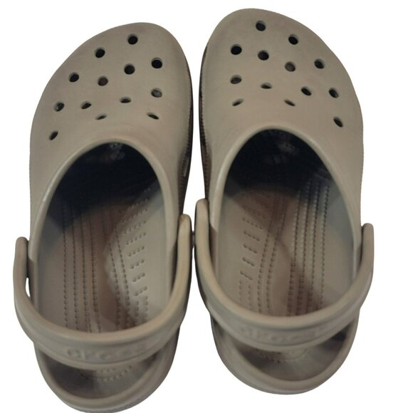 Croc Classic Clog, Adult W8 / M6, Neutral Mushroom Brown Color, GUC - Picture 3 of 9